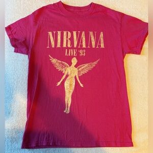 NIRVANA Live '93 Magenta In Utero Concert T-Shirt, Women’s Small